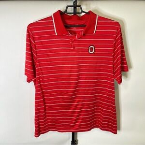 Ohio State Buckeyes Red White Striped Polo Shirt Size XXL Men’s